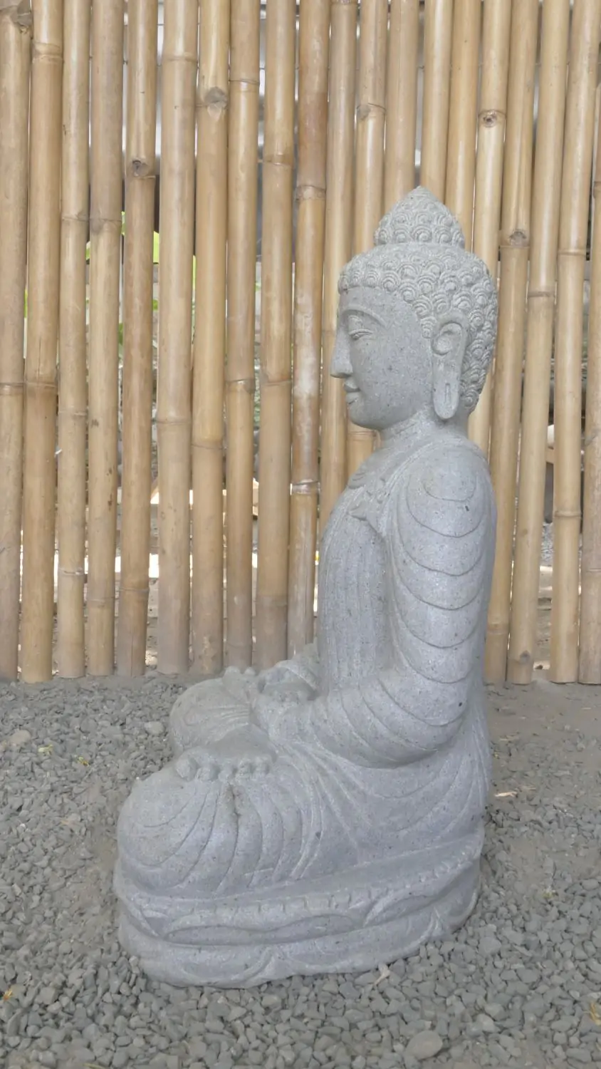  Product image 6 of the product “Seated Buddha made of Riverstone in Dhyana position - gesture of meditation, 62cm height, natural ”
